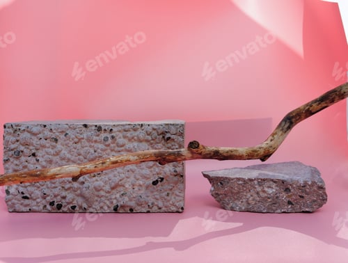 Preview: natural stone pedestal for cosmetic products.