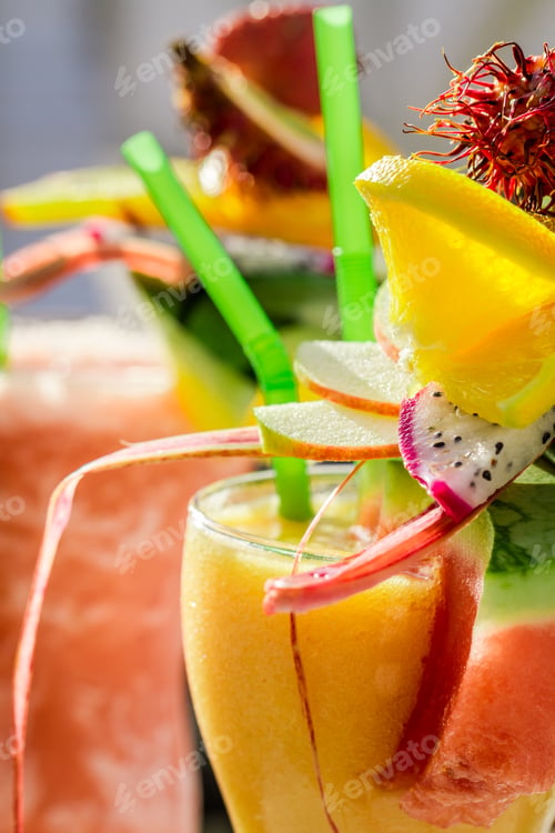 Preview: Drink with watermelon and fresh fruits