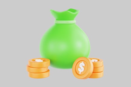 Preview: Money bag with golden coins