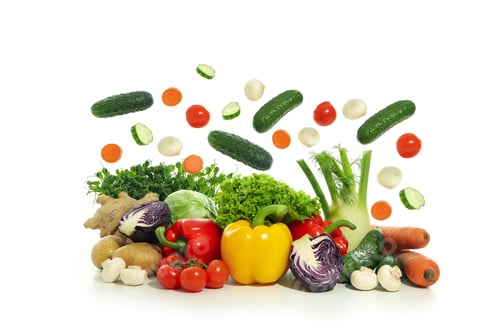 Preview: Group of vegetables isolated on white background