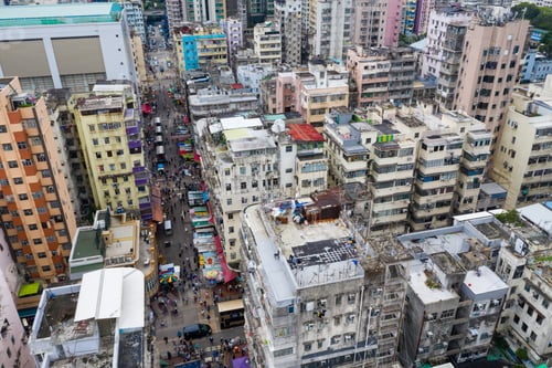 Preview: Sham Shui Po, Hong Kong 06 May 2019: Hong Kong downtown city from top