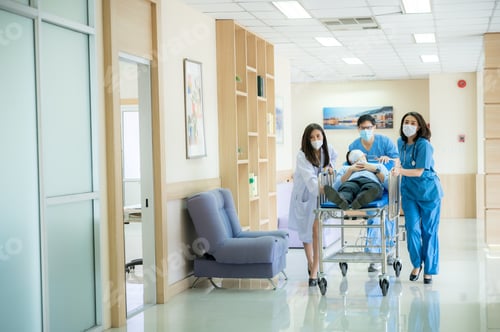 Preview: emergency patient concept, professional doctor working for help emergency patient at hospital