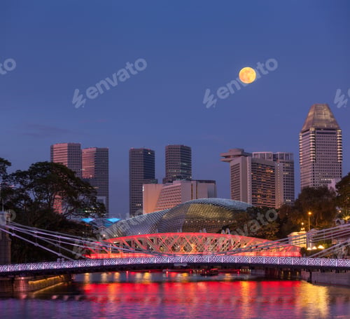 Preview: Singapore skyline and Cavenagh Bridge