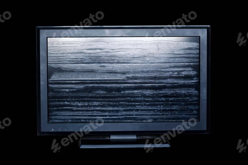 Preview: Old television on black background