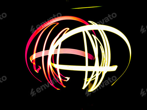 Preview: Red and yellow light painting,long exposure photography simple pattern
