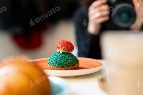 Preview: Delicious dessert on a plate close up