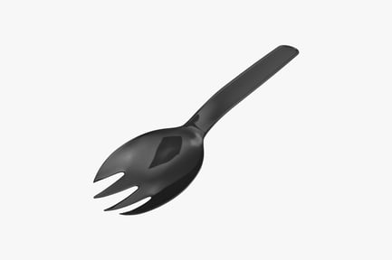 Preview: Black plastic fork with serrated edge