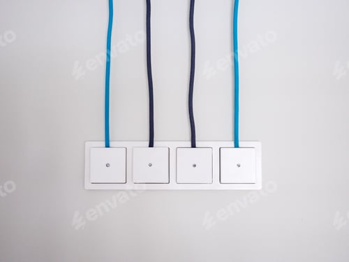 Preview: Multicolored energy cables on a minimalistic background