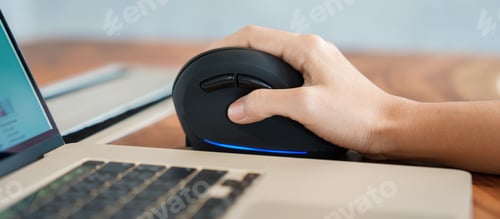 Preview: woman hand using computer ergonomic mouse
