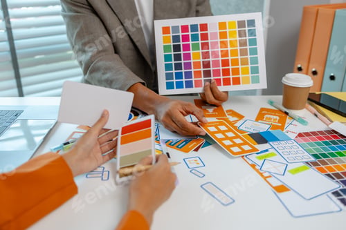 Preview: UX graphic designer planning application process development prototype