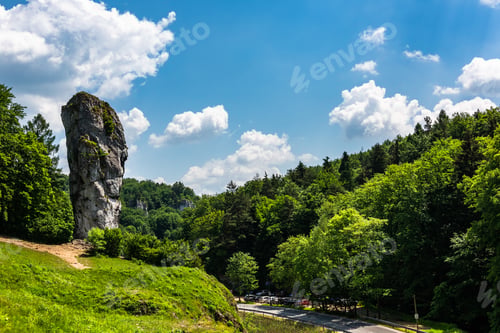 Preview: Hercules Mace, nature rock formation in Ojcowski National Park near Cracow, Poland