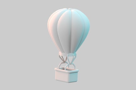Preview: Hot air balloon plain white