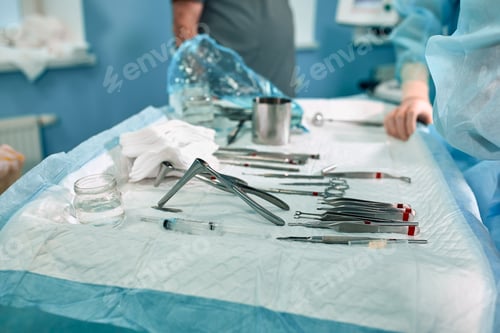 Preview: Medical Instruments Prepared for Procedure in Hospital Setting
