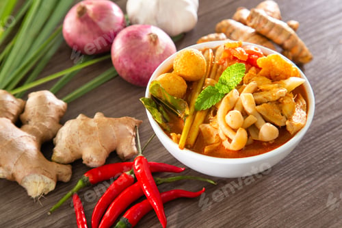 Preview: Tom yam kong or Tom yum, Tom yam is a spicy clear soup typical in Thailand and No.1 Thai Dish