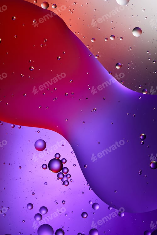 Preview: Beautiful purple and red color abstract texture from mixed water and oil bubbles