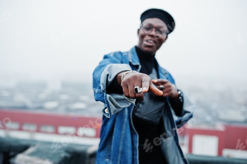Preview: African american man in jeans jacket