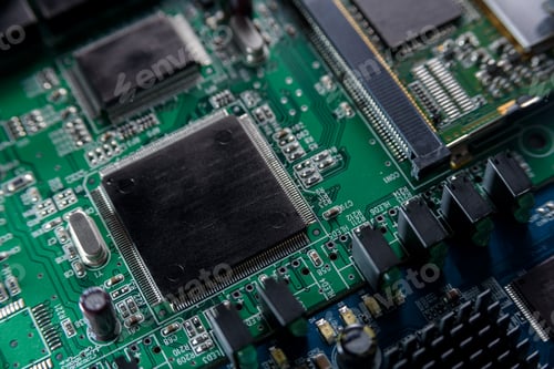 Preview: Microcircuit with chip close up