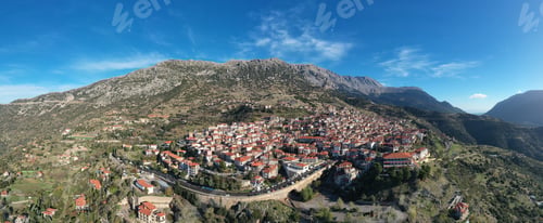 Preview: Greece Arachova village on Parnassos Mountain, Viotia. Tourist resort for winter sports,
