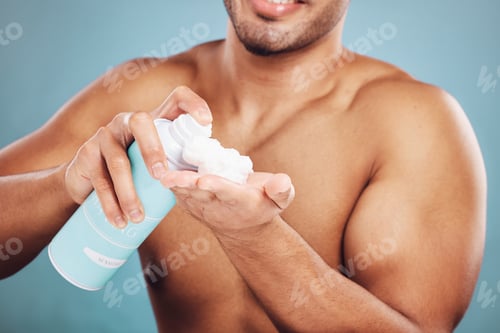 Preview: Beauty, hand and male shaving cream for facial hair grooming and hair care. Hygiene, cream and prod