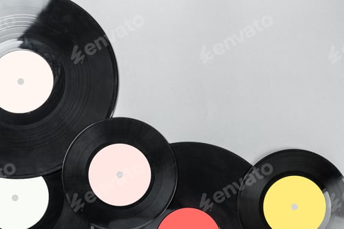 Preview: vintage vinyl on gray background