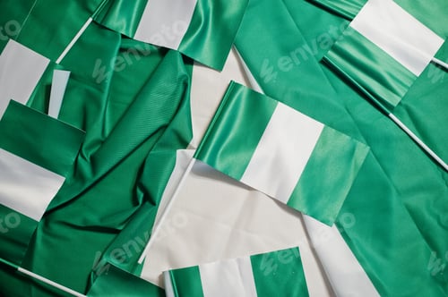 Preview: Happy independence day of Nigeria. Nigerian flags.