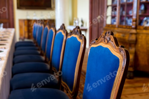 Preview: Luxury furniture in dining room, Europe museum