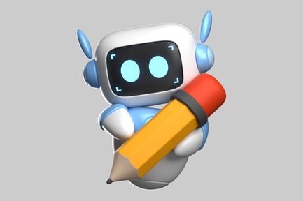 Preview: Friendly writing robot with pencil