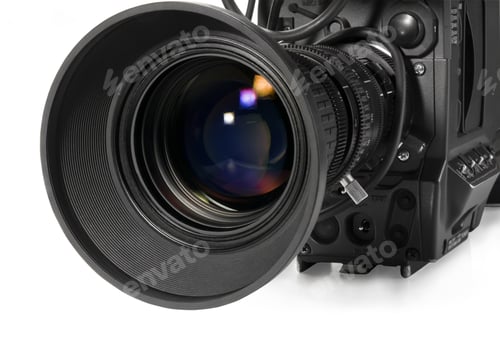 Preview: Professional digital video camera, isolated on white background