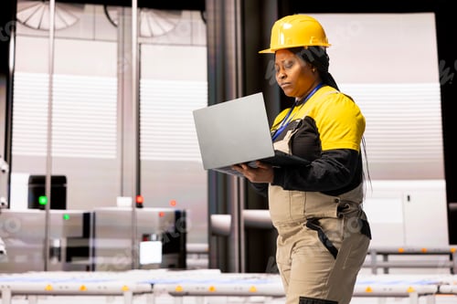 Preview: Professional engineer uses industry 4.0 system in automated factory