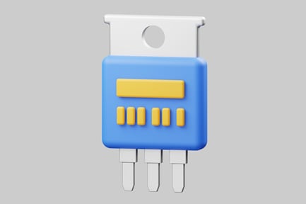 Visualização: Dispositivo eletrônico azul e branco com detalhes em amarelo.