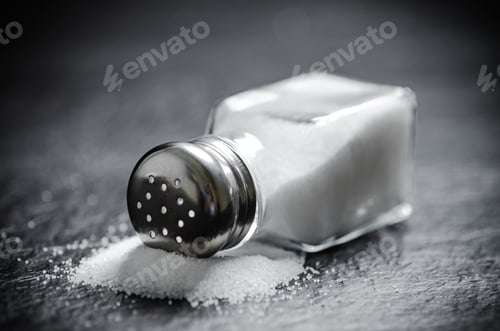 Preview: Salt background . On black table.