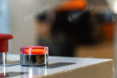 Preview: Close up of control panel in industrial production factory