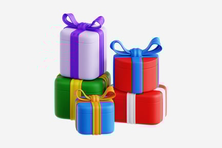 Preview: 3D Pile of Stacked Colorful Gift Boxes