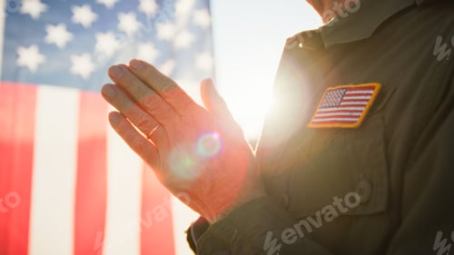 Preview: Hands Together Of A USA Soldier For Veterans Day