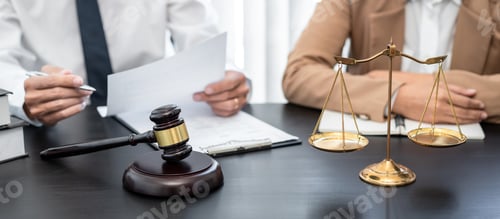 Preview: Businesswoman and Male lawyer consult and conference having team meeting with the client at law firm