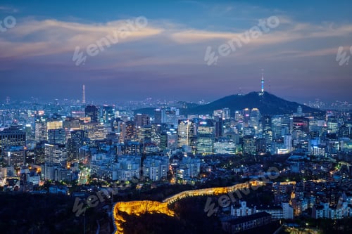 Preview: Seoul skyline in the night, South Korea.