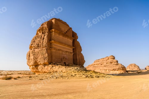 Preview: Hegra, also known as Mada’in Salih, or Al-Ḥijr, archaeological site, Nabatean carved rock cave tombs