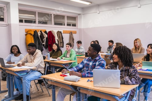 Preview: High school students listening attentively in class