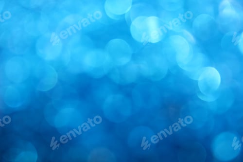 Preview: Blue winter bokeh lights abstract background