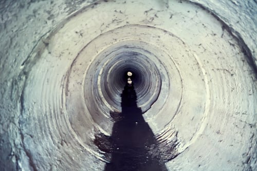 Preview: Industrial tunnel. Cement Sewer Pipe. Underground waste system