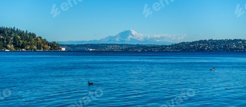 Preview: A View Of Mount Rainier Across Lake Washington.