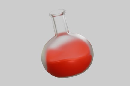 Preview: Round bottom flask red liquid