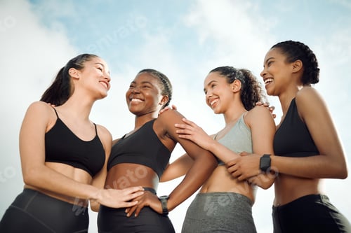 Preview: Im so lucky to have you. Shot of a group of friends having fun together before a workout.