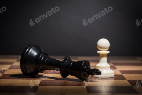 Preview: Chess pieces set on a chessboard