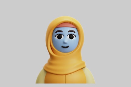Preview: Cartoon hijabi girl character