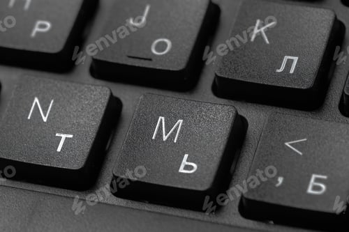 Preview: Black laptop keyboard close up