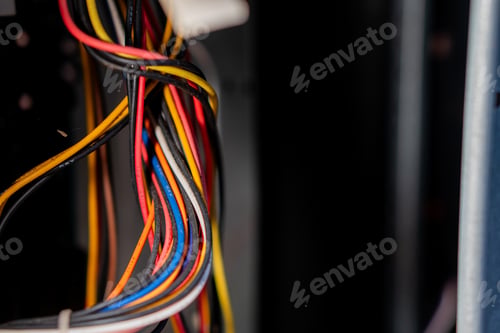 Preview: Colorful electrical wires inside a device