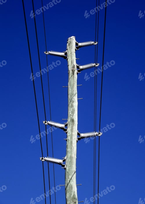 Preview: Power pole and electrical wires