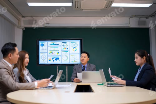 Preview: White collar worker working and meeting at office.