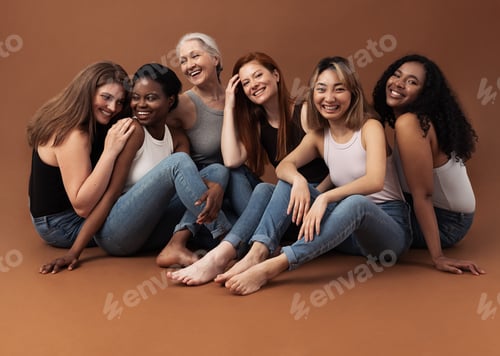 Preview: Six women of different ages sitting together in studio